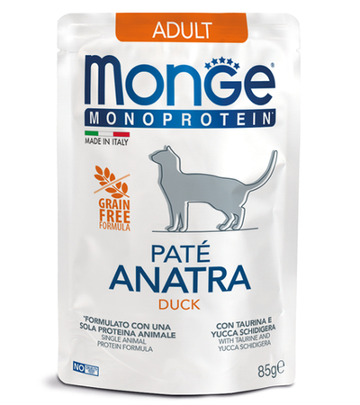 Монж Cat Monoprotein Для взрослых кошек Утка 85гр.