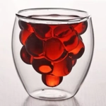 Стакан стеклянный с двойными стенками 230мл «Виноград»