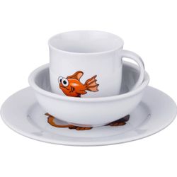 НАБОР ПОСУДЫ НА 1 ПЕРСОНУ 3 ПР. "ЗВЕРЯТА": КРУЖКА 300МЛ+ТАРЕЛКА 21,5СМ + САЛАТНИК 15СМ.