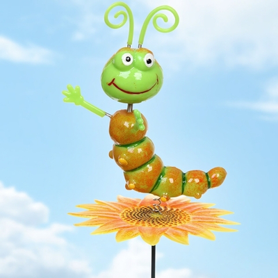 Штекер садовый "Гусеница на подсолнухе" 14*10*60см