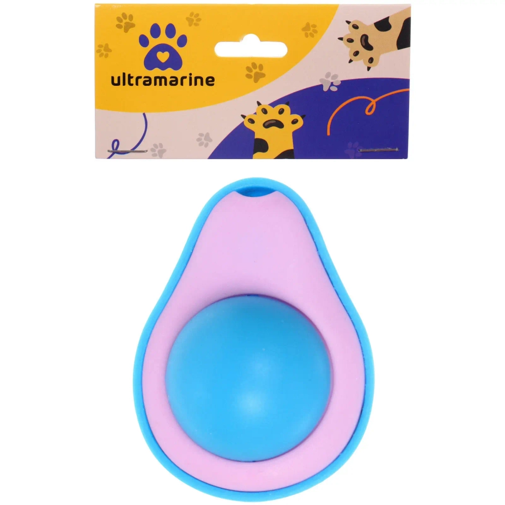 Игрушка для кошек мячик «Счастливый хвост!», цвет фиолетовый/синий, 6*4,6см