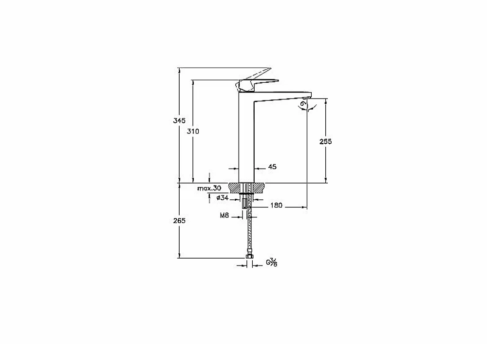 Смеситель для раковины VitrA Root Square A4273336EXP черный матовый