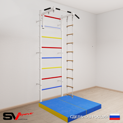 Шведская стенка Sv Sport усиленная 6114 (Турник стандарт/Лестница/Мат 1м)