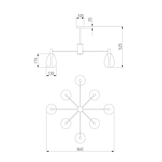 60175/8/ потолочный светильник/ латунь Smart