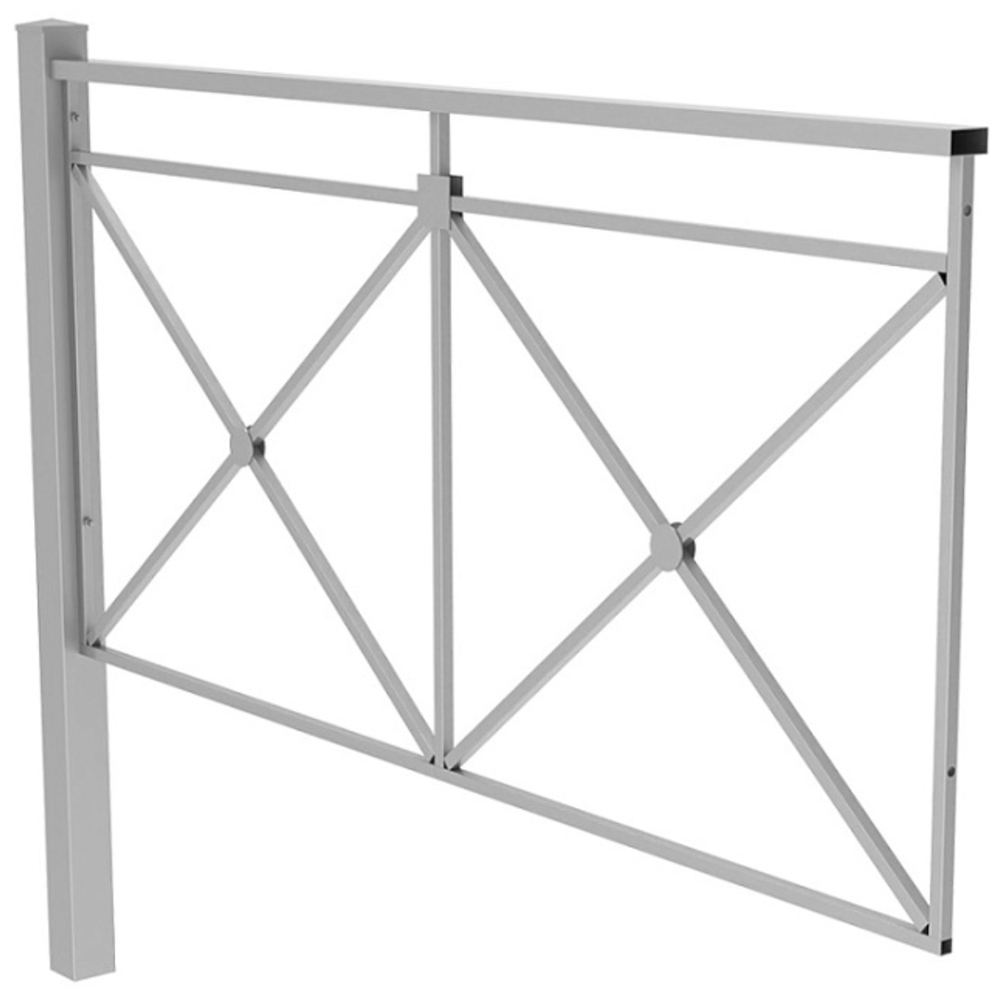 Пешеходное ограждение ПО-1 Крест тип 2 (секция + стойка), стойка 60х60 несъемная, порошковая окраска