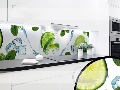 Кухонный фартук Лайм и мята (Ф-255) 2000х600 мм