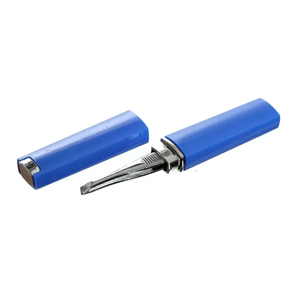 Пинцет со скошенными концами, в футляре, на блистере «Ультрамарин - классика» 9см●