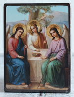 Икона под старину А4. Дерево, холст (иконы Спасителя и Богородицы)