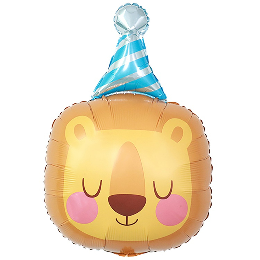 Шар Фольгированный Лев спящий в колпаке (Оранжевый)