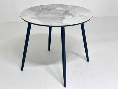 Стол МИЛТОН D89 PANDORA LIGHT  122 BG, керамика / Черный каркас М-City