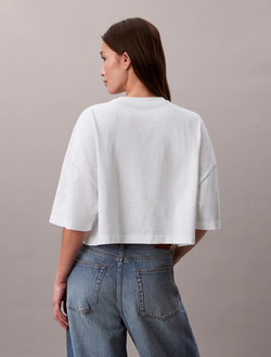 Футболка Calvin Klein Monologo Cropped Boxy Fit Bright White