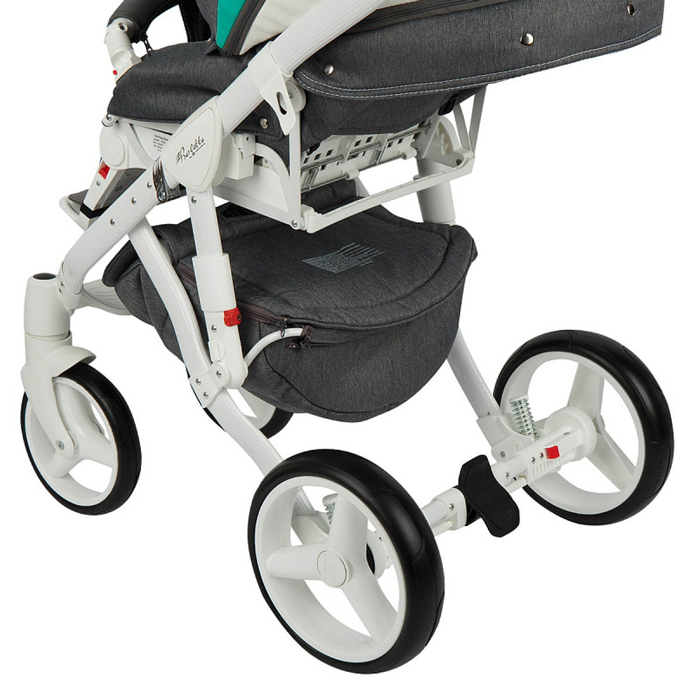 Детская коляска Adamex Barletta New 2 в 1 B-20 (серый+белый+мятный)