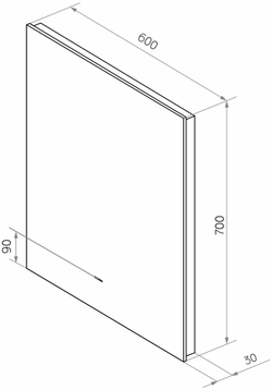 Мебель для ванной комнаты DIWO Элиста 60 белый мрамор, с раковиной Moduo 40 RING, в скандинавском стиле, овальная (гарнитур, мебель)