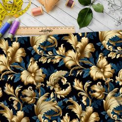 Ткань премиум бифлекс золотые листья