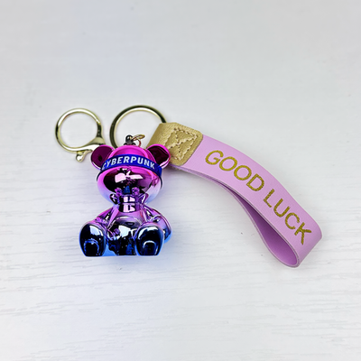 Брелок стекло Мишка киберпанк