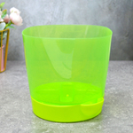 Горшок цветочный 1,4л №2 прозрачно-зеленый, поддон лимонно-зеленый