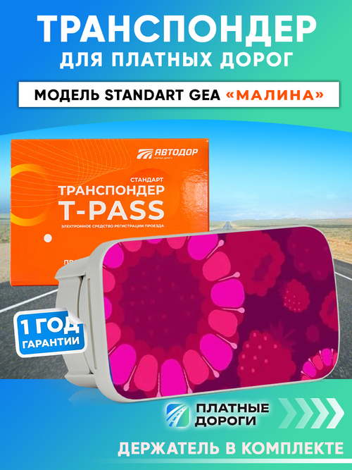 Транспондер T-pass Standard GEA Малина с держателем в комплекте (розовый)
