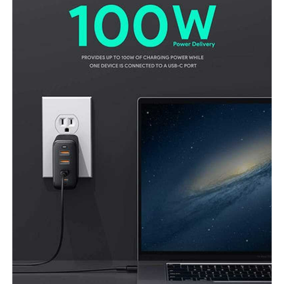 Сетевое зарядное устройство Aukey Omnia GaN 4-портовое PD 100 Вт (PA-B7S) черный