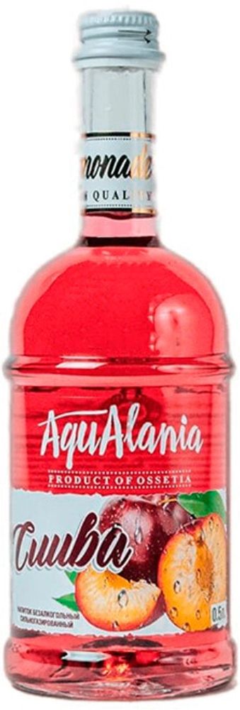 Напиток безалкогольный газированный AquAlania Слива 0.5 - стекло