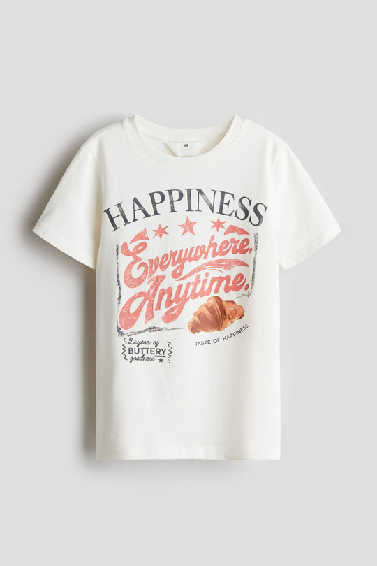 H&M Футболка с принтом, белый