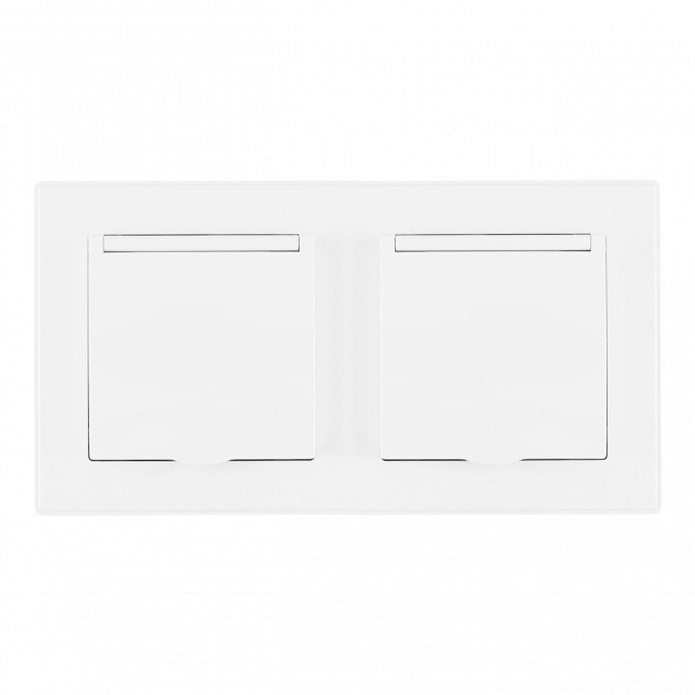 Розетка влагозащищенная с заземлением и со шторкой с крышкой Arte Milano SET06-2 SET06-2-41-1x2 white