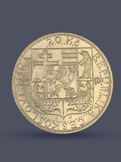 Монета 20 крон 1937 год "Смерть президента Масарика"