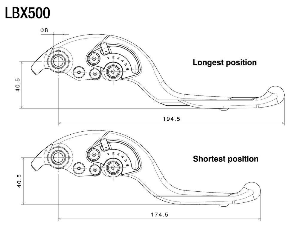 Rizoma Рычаг тормоза Adjustable Plus LBX500