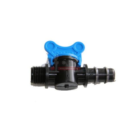 Кран шаровой штуцер - наруж. 20 - 1/2 (мини, под резиновый шланг) POELSAN