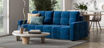 Диван Денди Велюр Монолит синий