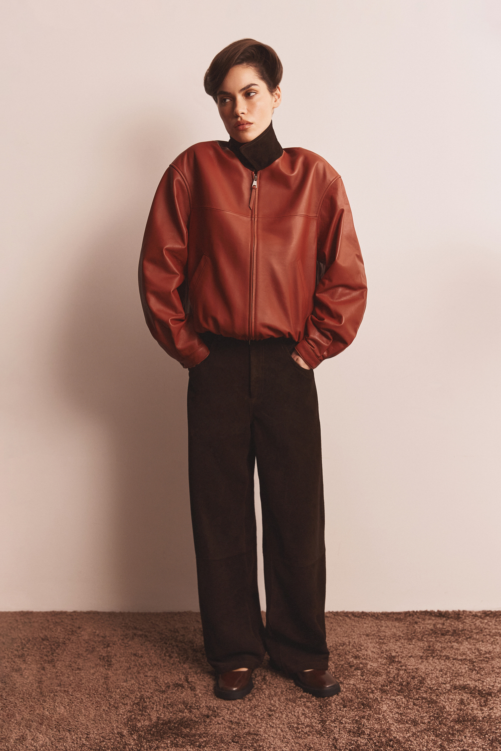 Pants ODRI dark brown color