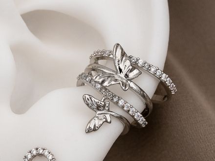 Кафф "Бабочки", со стразами