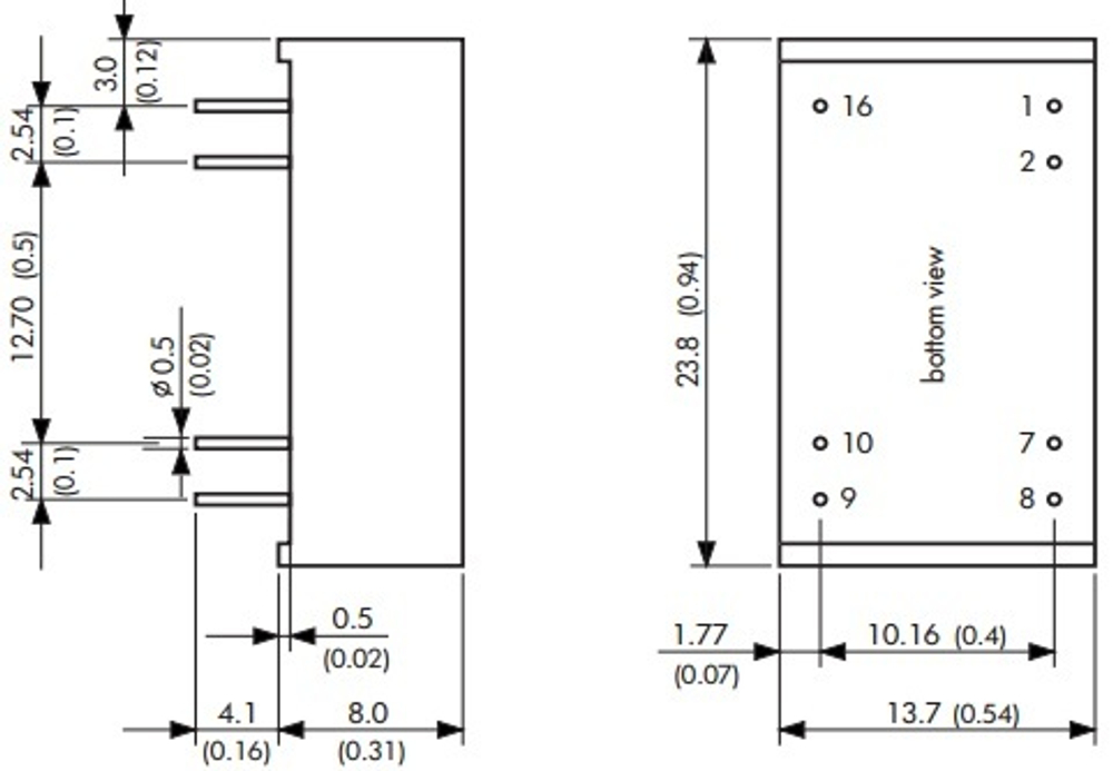 Преобразователь DC-DC модульный TRACO POWER THL 3-2415WI