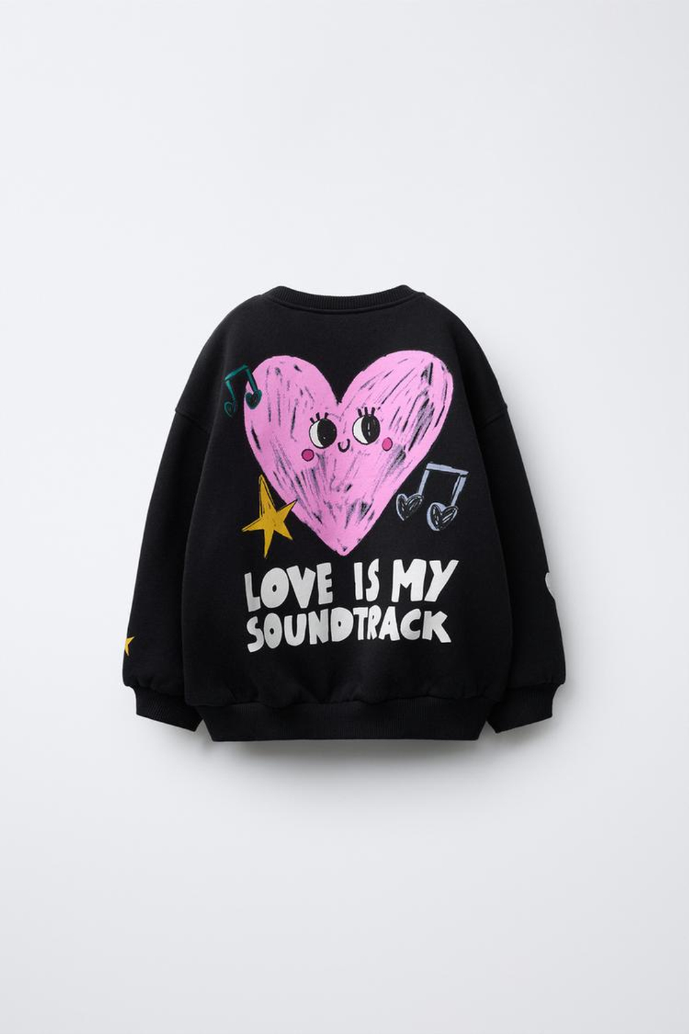 ZARA ТОЛСТОВКА С ПРИНТОМ, ЧЕРНЫЙ