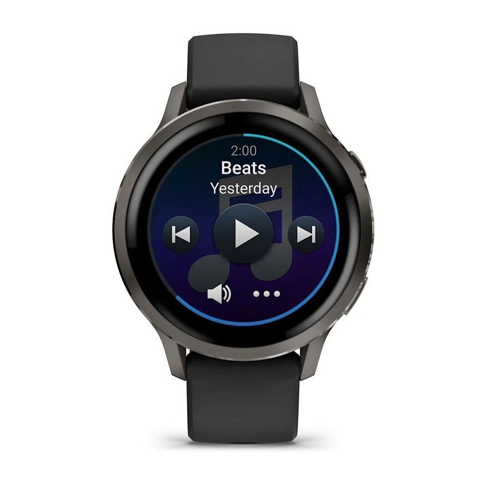 Смарт-часы GARMIN VENU 4, Amoled, 41мм Slate with Black Silicon с силиконовым ремешком 010-03013-02