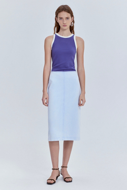 Юбка-миди из варёного денима