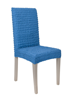 Чехол на стул без оборки со спинкой, цвет Голубой
