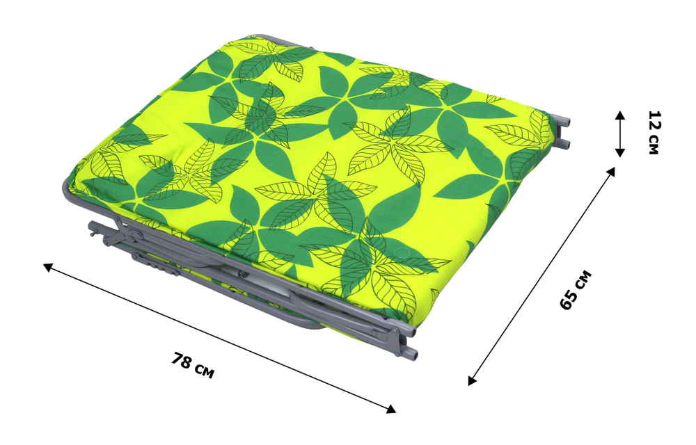 Кровать раскладная Стефания п/мягкая лист 10мм арт.С86а/123 (цвет ткани зеленый, желтый рис.листья (4 шт. в уп.)