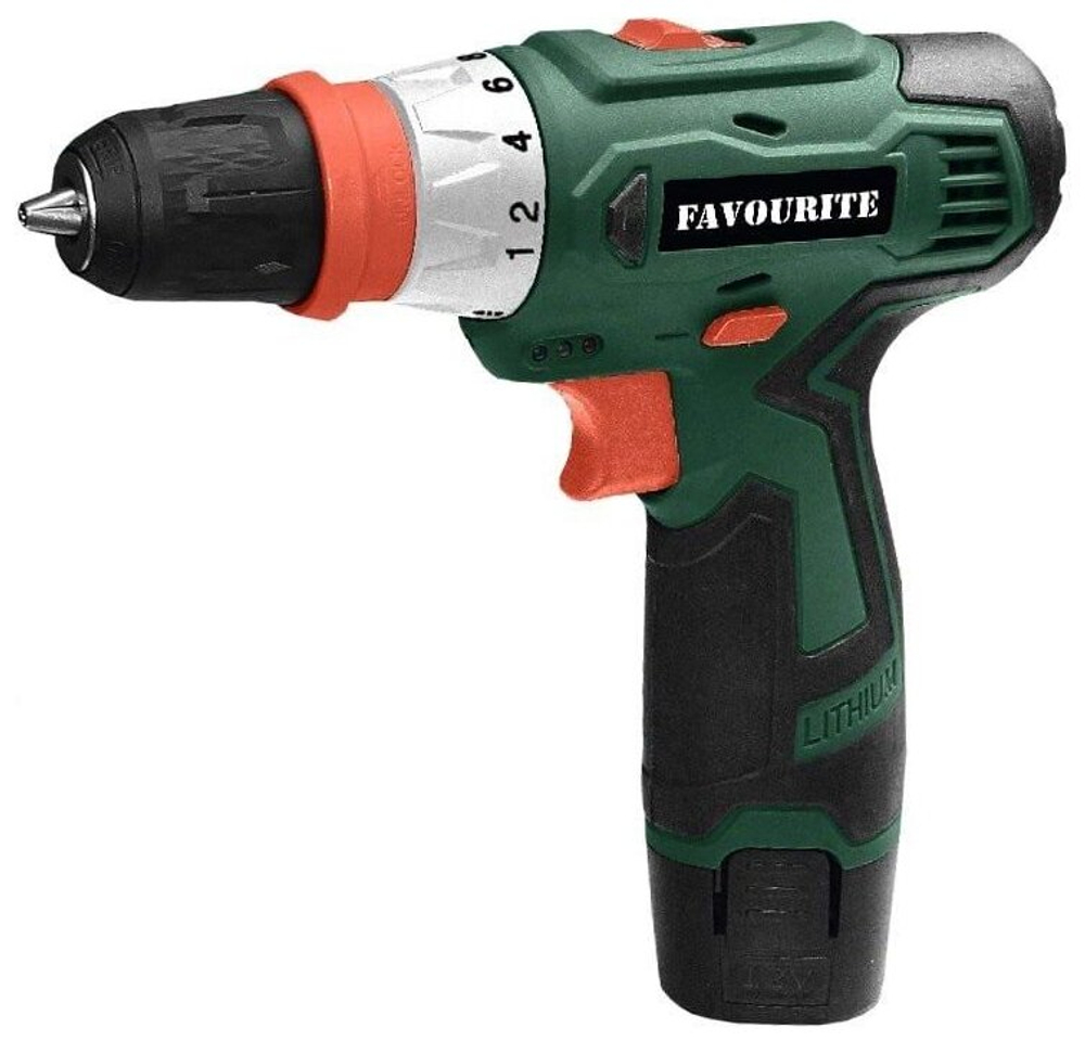 Акк. дрель-шуруповёрт FAVOURITE DC 12MF 12В, 2Ач, 22Нм Li-ion съём.патрон (101121312)