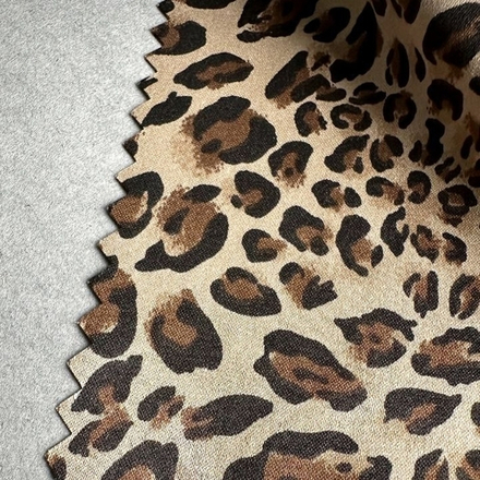 Атлас-стрейч, коричневый леопард