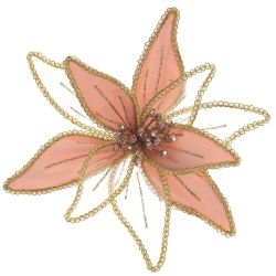 GAEM Цветок искусственный "Пуансеттия" (на клипсе), L23 W23 H12 см