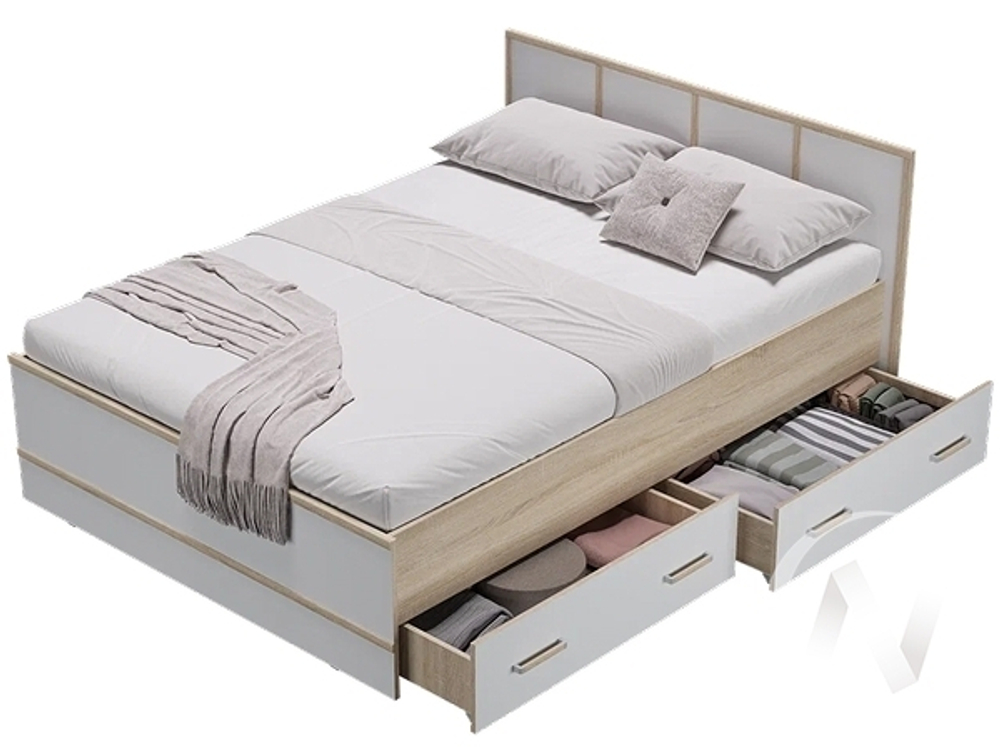 Кровать 1.4 МС Сакура (дуб сонома/белый)