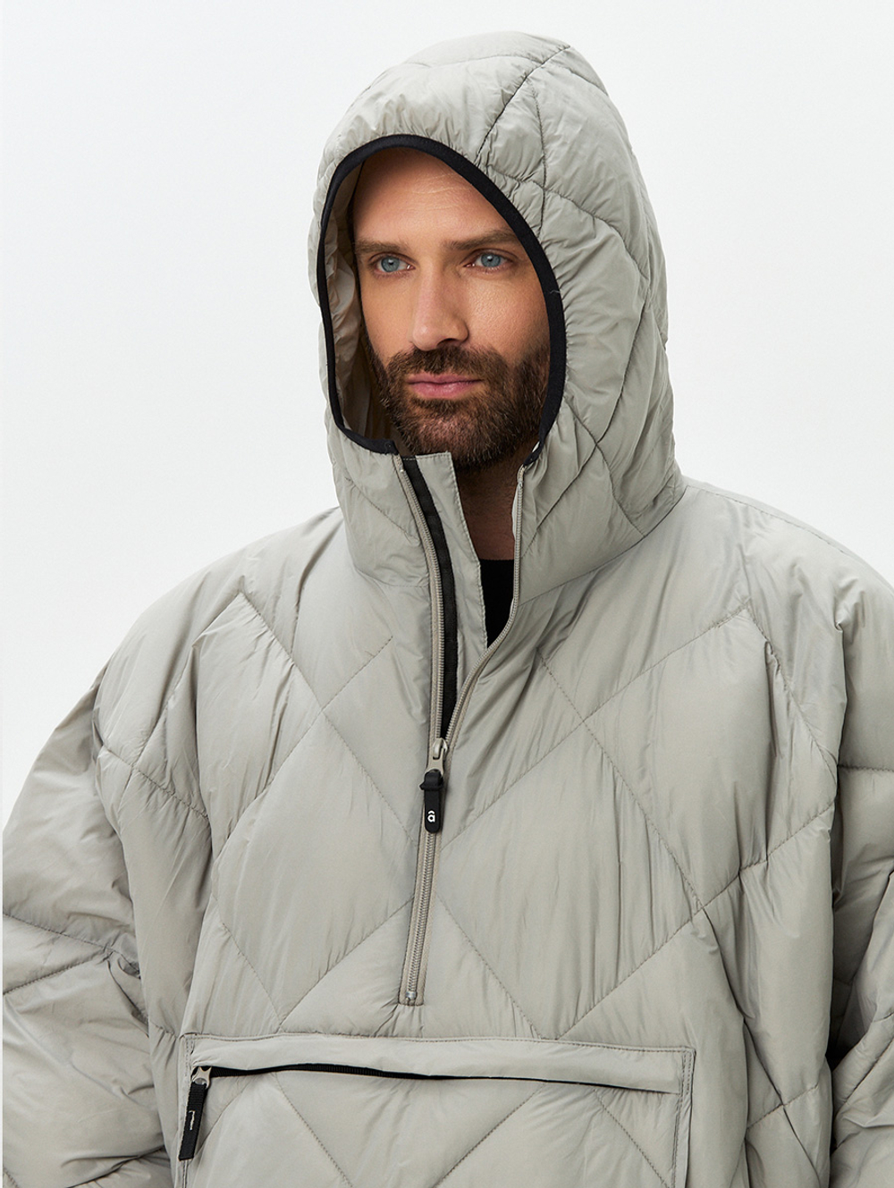 Утеплённое пончо 3 в 1 Shikotan grey unisex