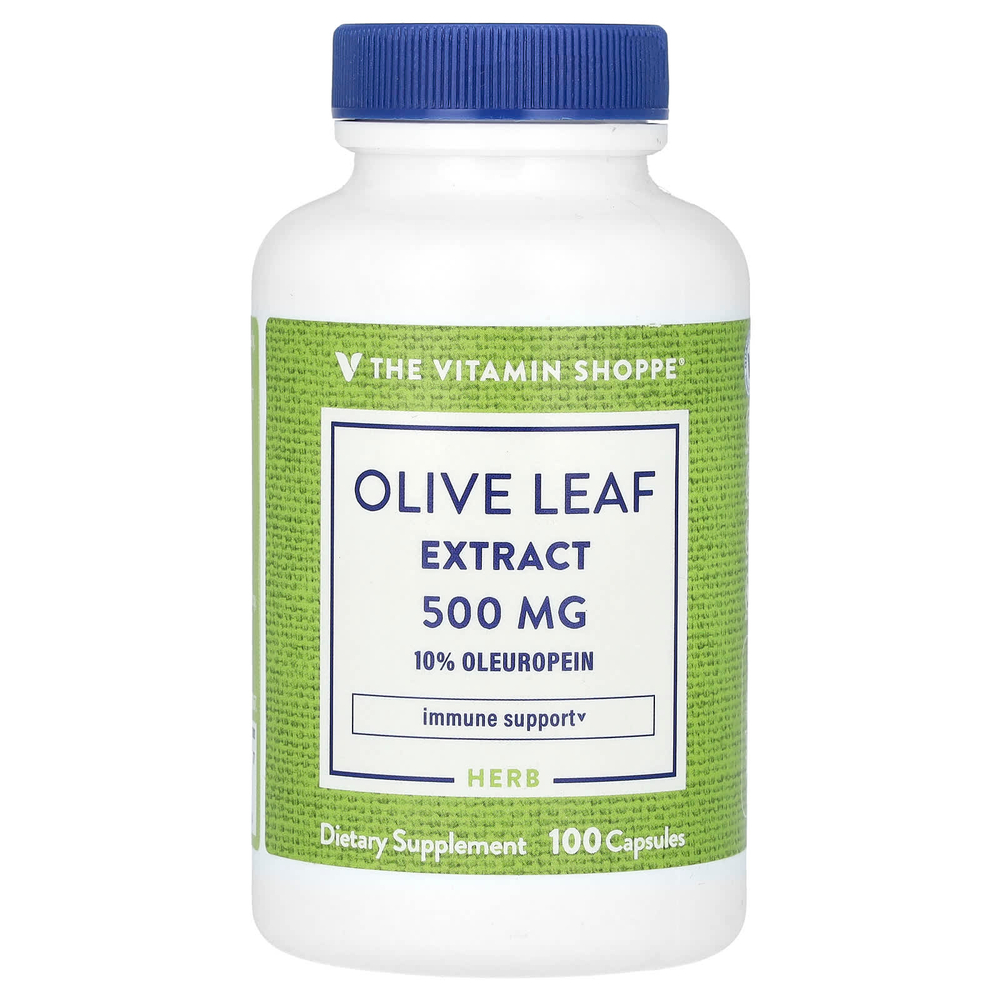 The Vitamin Shoppe, экстракт листьев оливкового дерева, 500 мг, 100 капсул