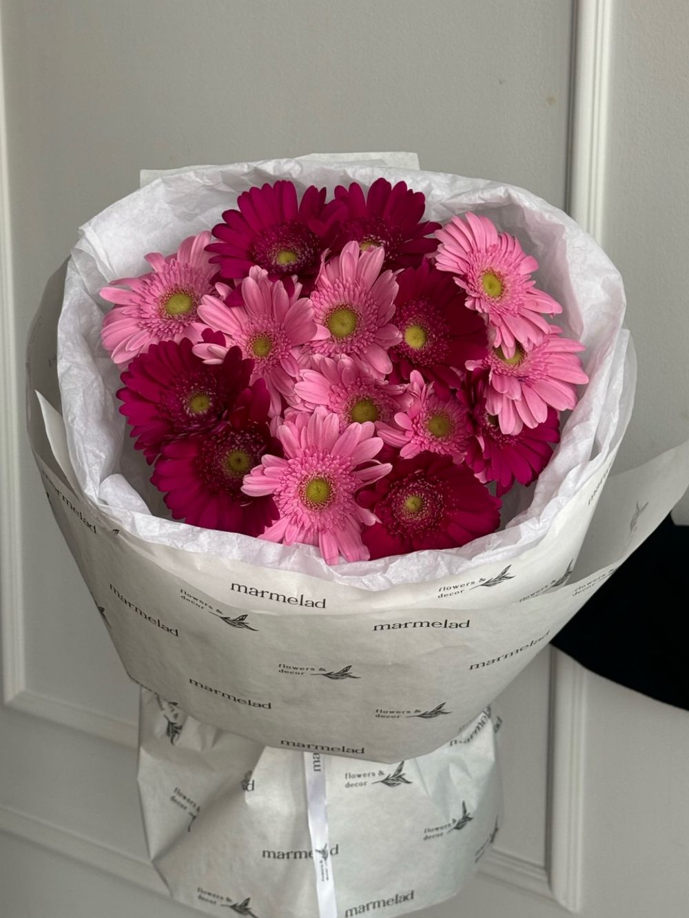 Букет из 15 минигербер розового оттенка