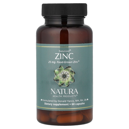 Natura Health Products, Naturized®, цинк, 25 мг, 60 капсул
