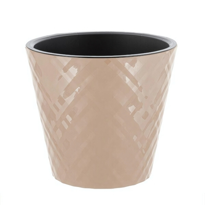Горшок для цветов InGreen Manhattan D125мм, 1 л c дренажной вставкой, молочный шоколад