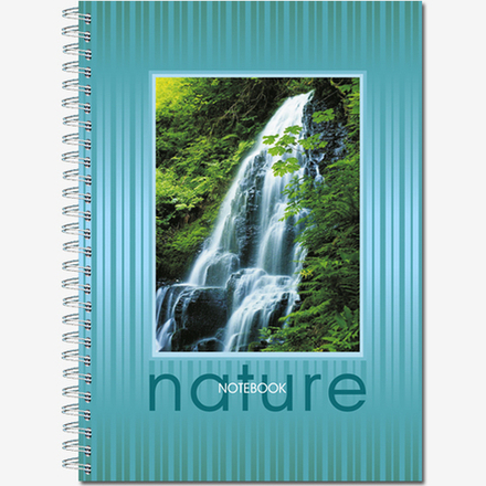 Тетрадь общая "Waterfalls" 120 листов блок "в точку" на металлическом гребне
