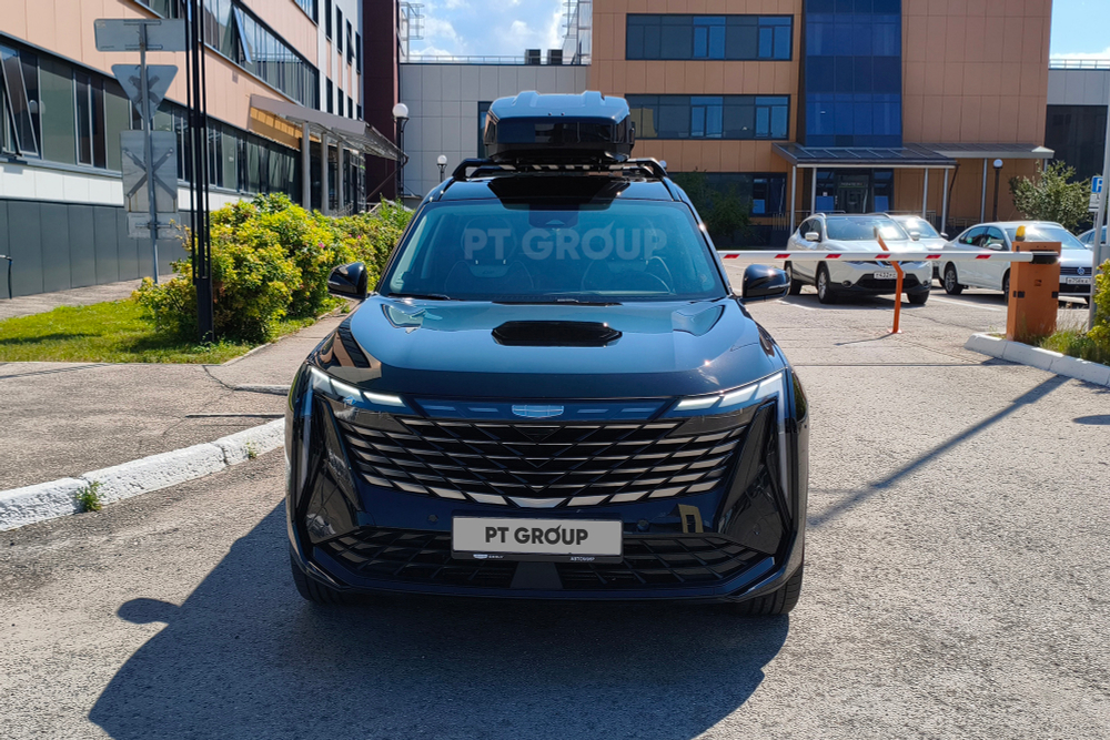 Автобокс на крышу автомобиля "Space" двустороннее открывание (черный) / PT-Group