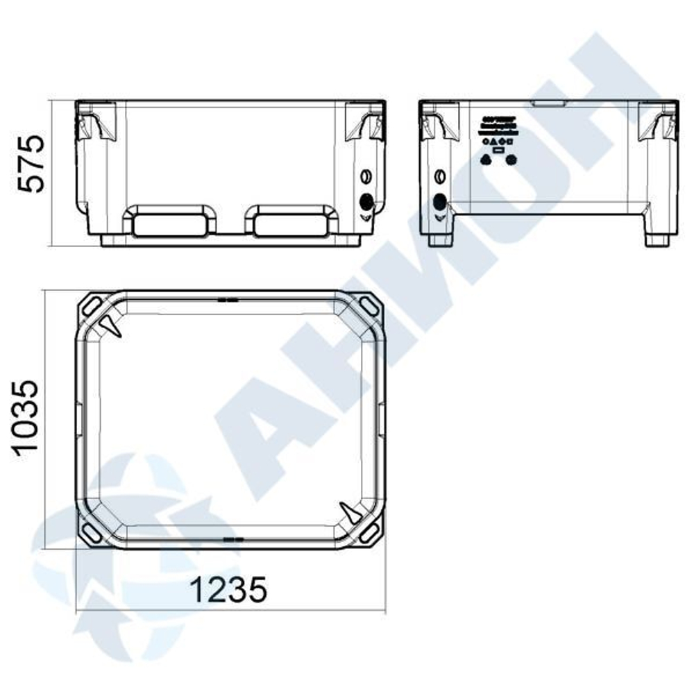 Изотермический контейнер 400 л Анион 400 л.(1240x1040x575см;синий) - арт.559525