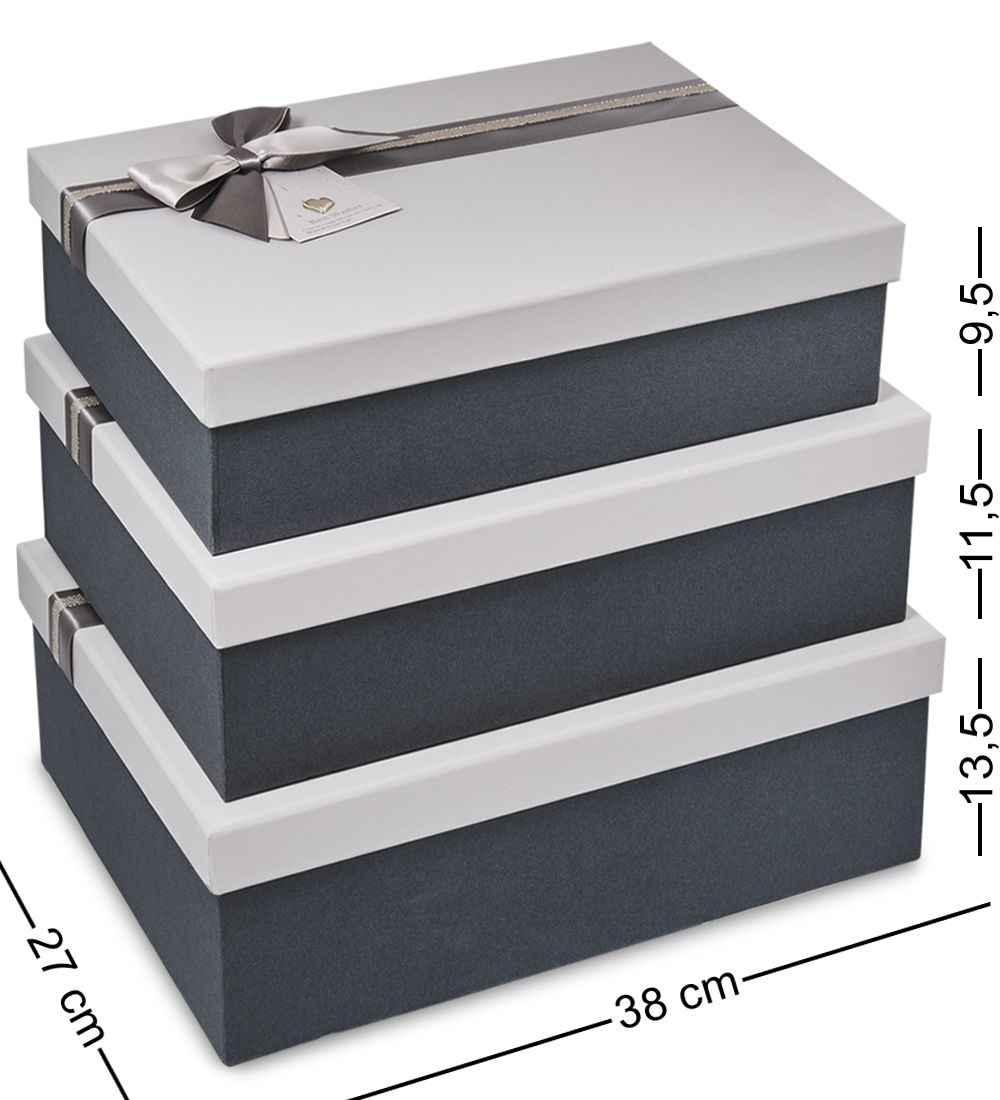 WF-180-A Набор коробок из 3 шт, серый/графитовый